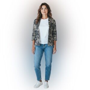 LAFAYETTE 148 New York Woman’s Floral Green Button Down Blazer size 6